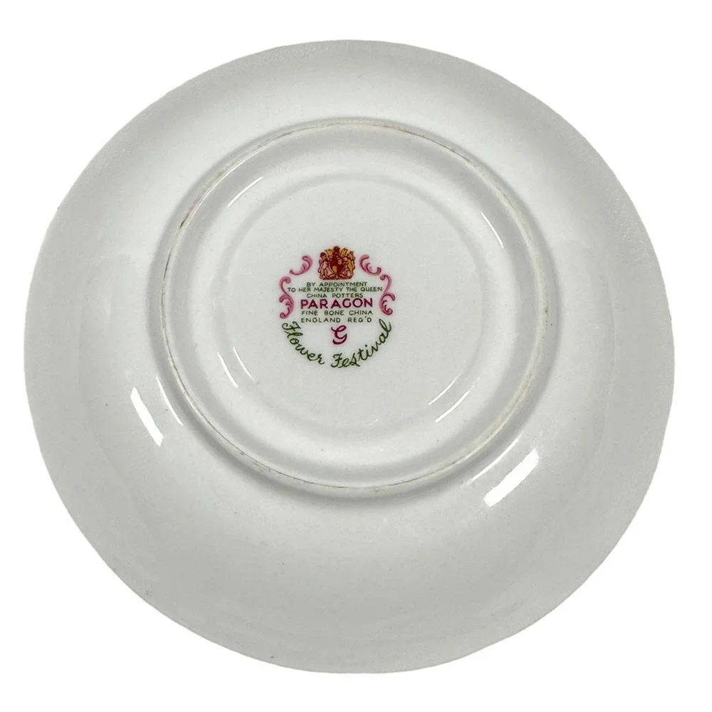 Vintage Paragon Flower Festival Saucer Bone China‎ Floral Plate White 5.5